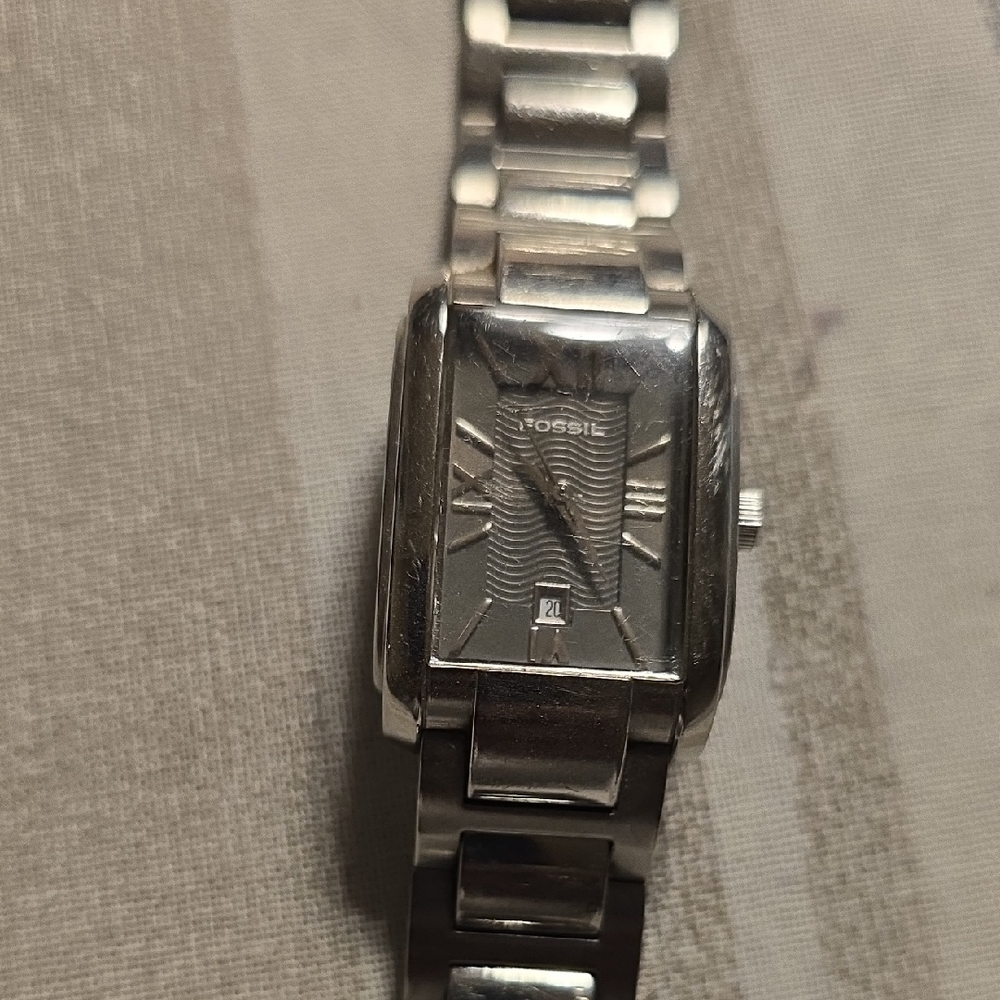 Fossil Silver Rectangular Bracelet Watch